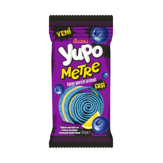 Ülker Yupo Yaban Mersini Metre Yumuşak Şeker 50g